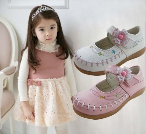 Chaussures enfants en cuir ronde coutures pour printemps - Ref 1040244