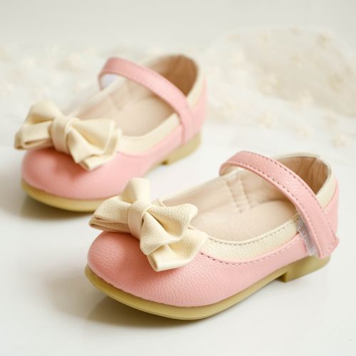 Chaussures enfants en PU ronde coutures cuir pour printemps - Ref 1040256