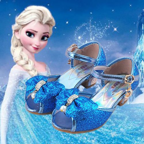 Chaussures enfants en Cuir spatial Tête de poisson paillette pour été - Ref 1040392
