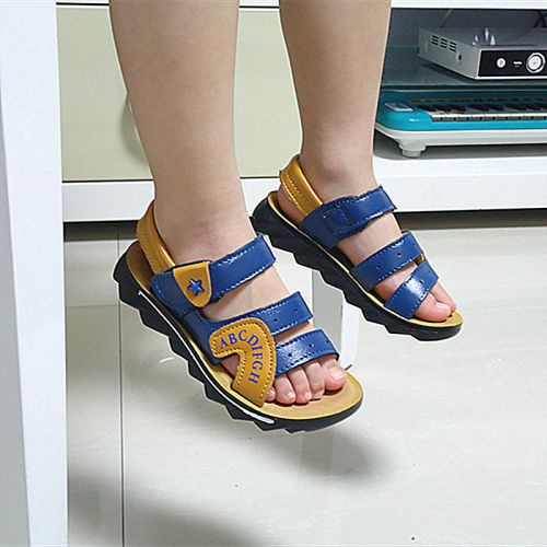 Chaussures enfants en cuir coutures pour été - semelle caoutchouc antidérapant Ref 1040406