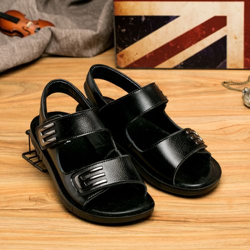 Chaussures enfants en cuir de vache fendu pour été - semelle caoutchouc antidérapant Ref 1040487