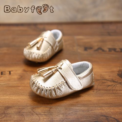 Chaussures enfants en Cuir spatial BABYFEET houppe pour printemps - Ref 1040550