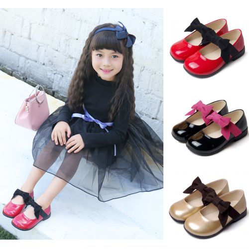 Chaussures enfants en cuir ronde pour printemps - semelle caoutchouc antidérapant Ref 1040560