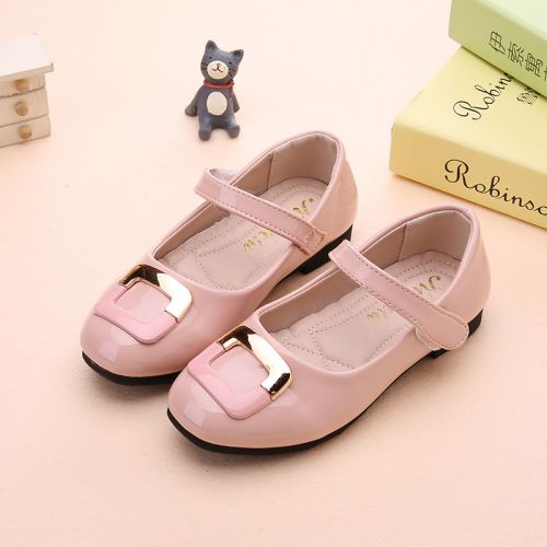 Chaussures enfants en cuir synthétique ronde métal pour printemps - semelle caoutchouc antidérapant Ref 1040655
