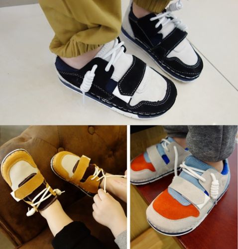 Chaussures enfants en de vache, Nubuck, ronde coutures cuir pour printemps - semelle caoutchouc Wear Ref 1040662