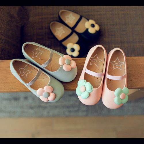 Chaussures enfants en PU ronde brodé pour printemps - Ref 1040765