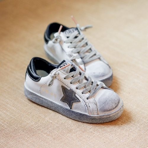 Chaussures enfants en cuir ronde coutures pour printemps - semelle caoutchouc naturel Ref 1040826