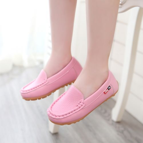 Chaussures enfants en cuir synthétique ronde coutures pour printemps - semelle caoutchouc Ref 1040844