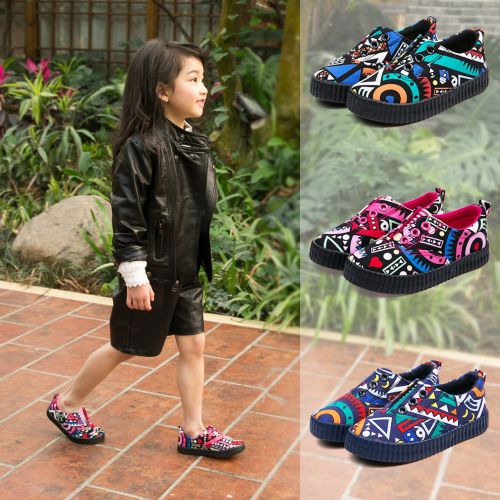 Chaussures enfants en toile pour printemps - semelle caoutchouc antidérapant Ref 1040906
