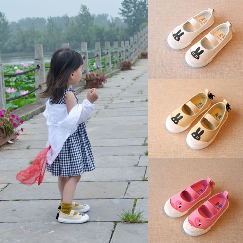 Chaussures enfants en toile pour printemps - semelle caoutchouc antidérapant Ref 1040919