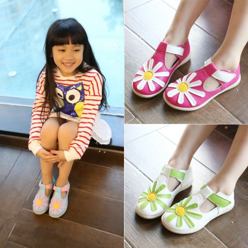 Chaussures enfants en PU ronde coutures cuir pour printemps - semelle caoutchouc naturel Ref 1040977