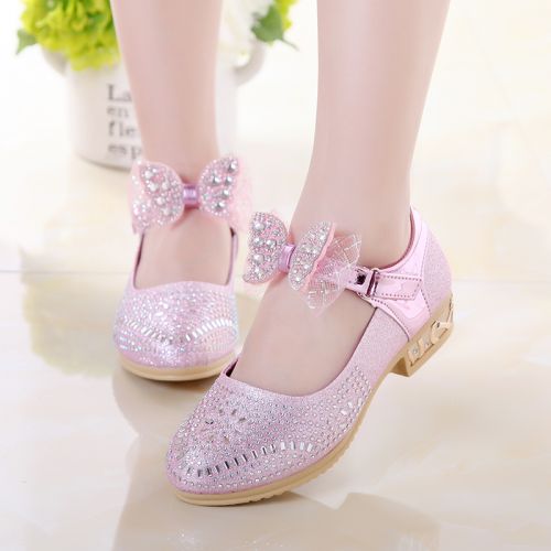 Chaussures enfants en PU ronde avec perles pour printemps - semelle caoutchouc naturel Ref 1041050