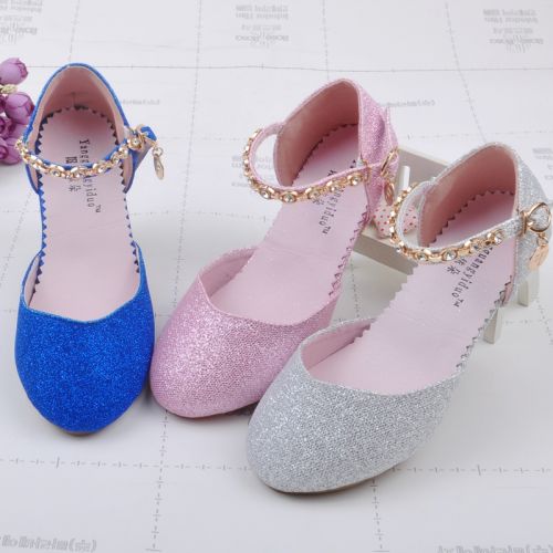 Chaussures enfants en Cuir spatial ronde paillette pour printemps - Ref 1041180