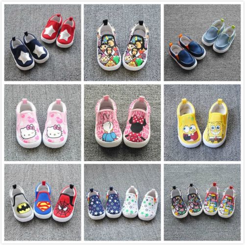 Chaussures enfants en toile brodé pour printemps - semelle plastique Ref 1041248