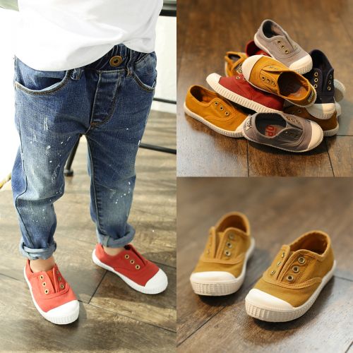 Chaussures enfants en toile pour printemps - semelle caoutchouc antidérapant Ref 1041254
