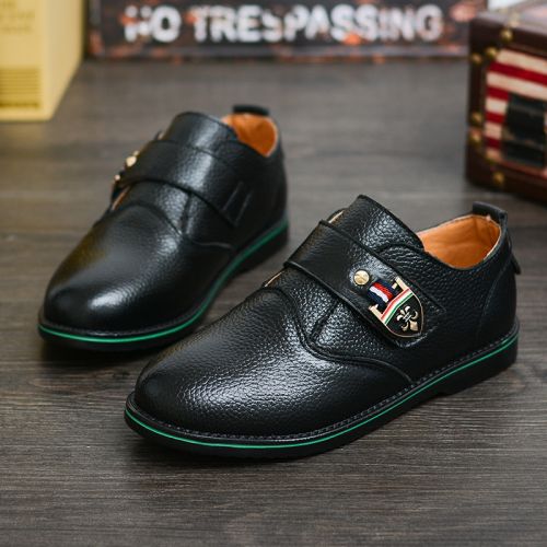 Chaussures enfants en cuir ronde coutures pour printemps - semelle caoutchouc Ref 983122