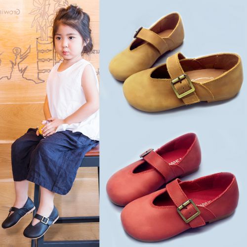 Chaussures enfants en cuir HAIGUI ronde coutures pour printemps - Ref 983124