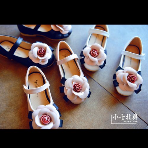 Chaussures enfants en Cuir spatial ronde brodé pour printemps - semelle caoutchouc naturel Ref 983132
