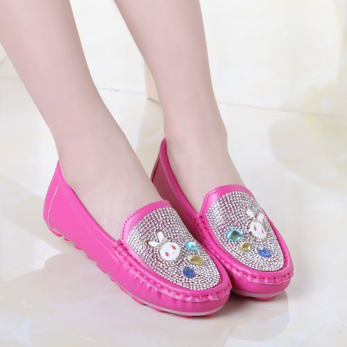 Chaussures enfants en PU ronde avec perles pour printemps - semelle TPR Ref 983162