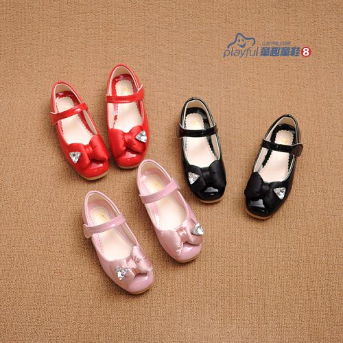 Chaussures enfants en PU tête carrée coutures cuir pour printemps - semelle TPR Ref 983163