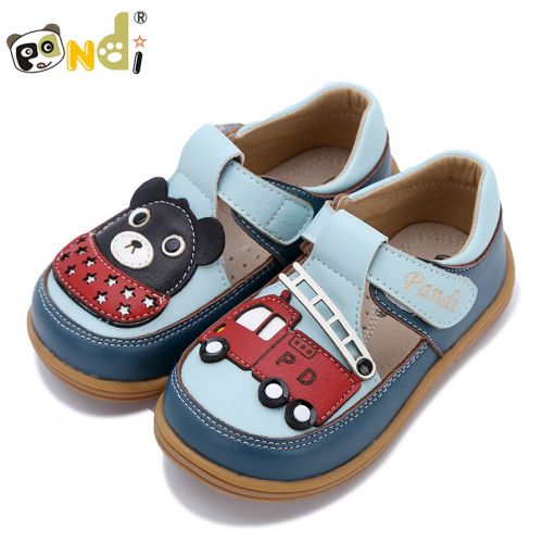Chaussures enfants en Cuir spatial ronde pour printemps - semelle caoutchouc Ref 983167