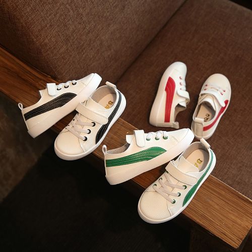 Chaussures enfants en cuir synthétique ronde coutures pour printemps - semelle caoutchouc Ref 983171