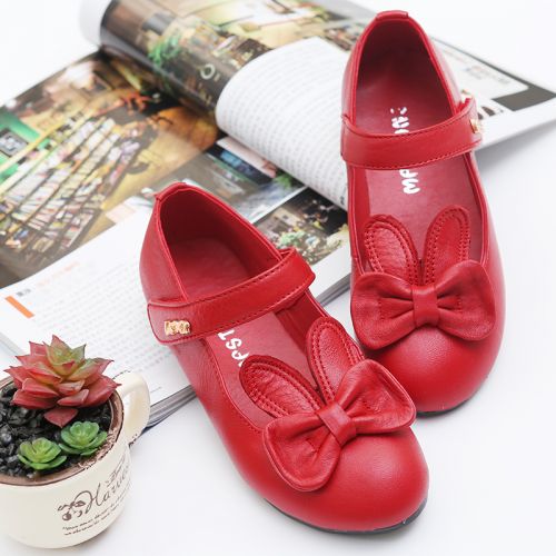 Chaussures enfants en cuir de vache fendu MFST ronde pour printemps - semelle caoutchouc carbone Ref 983178