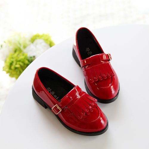 Chaussures enfants en PU ronde coutures cuir pour printemps - semelle caoutchouc naturel Ref 983180
