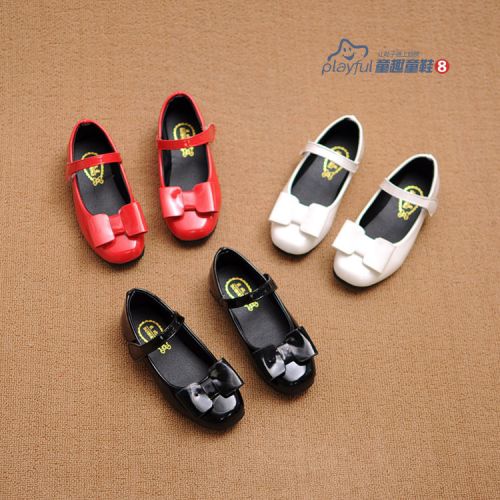 Chaussures enfants en PU ronde coutures cuir pour printemps - semelle caoutchouc Ref 983181
