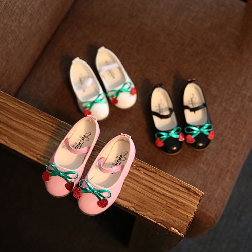Chaussures enfants en similicuir ronde coutures cuir pour printemps - semelle caoutchouc Ref 983188
