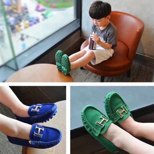 Chaussures enfants en cuir ronde pour printemps - semelle caoutchouc Ref 983202