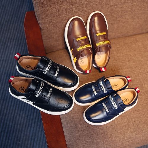 Chaussures enfants en cuir ronde coutures pour printemps - semelle caoutchouc naturel Ref 983207