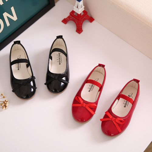 Chaussures enfants en cuir synthétique ronde pour printemps - semelle caoutchouc Ref 983216