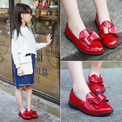 Chaussures enfants en similicuir pointu coutures cuir pour printemps - semelle TPR Ref 983217