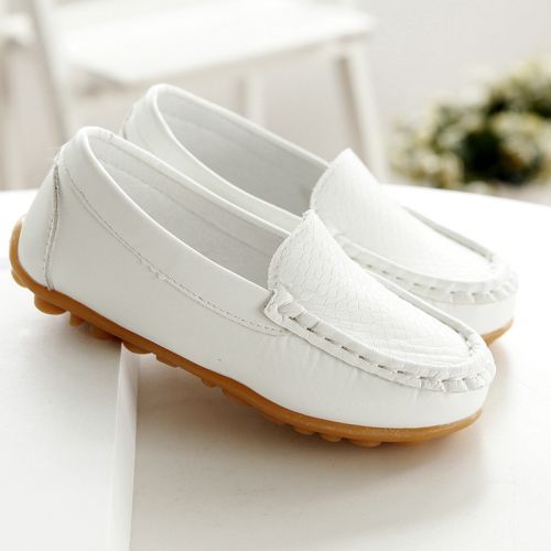 Chaussures enfants en PU ronde coutures cuir pour Toute saison - Ref 983238