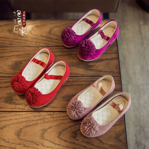 Chaussures enfants en ronde houppe pour printemps - semelle caoutchouc antidérapant Ref 983267