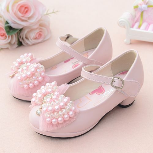 Chaussures enfants en PU ronde avec perles pour Toute saison - semelle caoutchouc Ref 983270