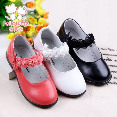 Chaussures enfants en cuir de vache fendu FOLLOW ME ronde pour printemps - semelle fond composite Ref 983273