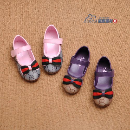 Chaussures enfants en cuir synthétique ronde coutures pour printemps - semelle TPR Ref 983288