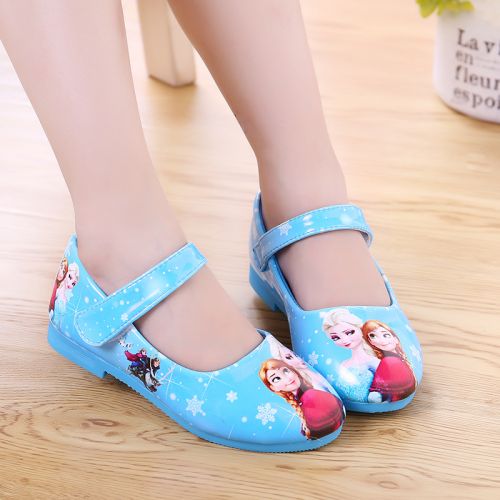 Chaussures enfants en Cuir spatial ronde pour printemps - semelle caoutchouc Ref 983291