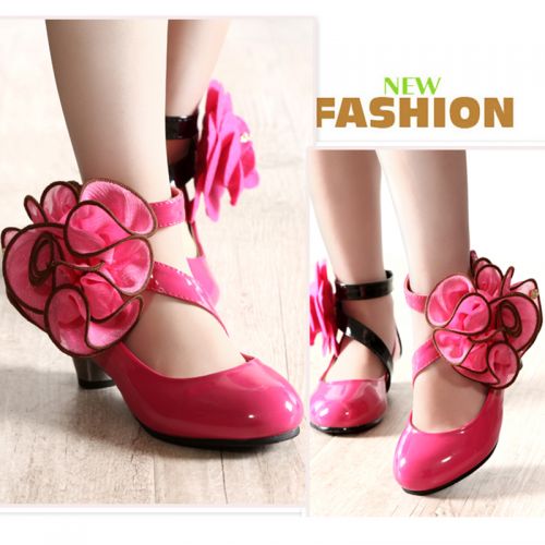 Chaussures enfants en peau de porc ronde brodé pour été - semelle caoutchouc Ref 983292