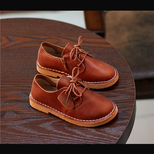 Chaussures enfants en cuir ronde pour printemps - semelle caoutchouc naturel Ref 983316