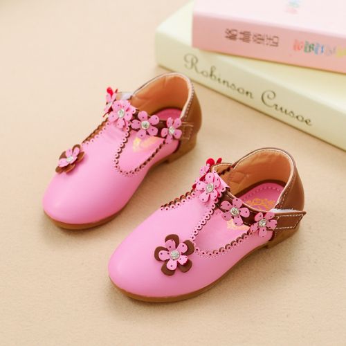 Chaussures enfants en cuir synthétique ronde coutures pour printemps - semelle caoutchouc antidérapant Ref 983327