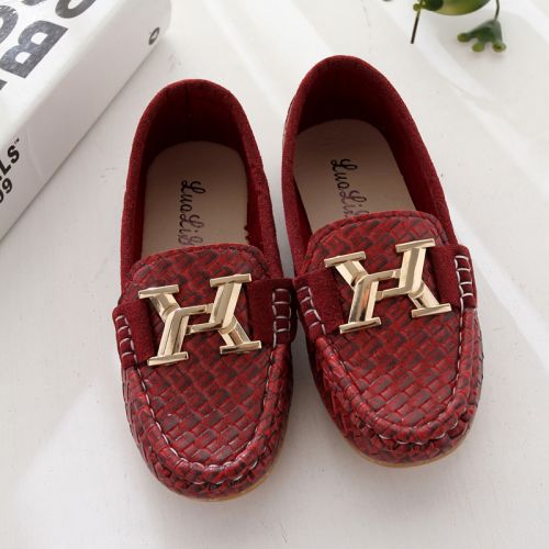 Chaussures enfants en similicuir ronde métal pour printemps - Ref 983333