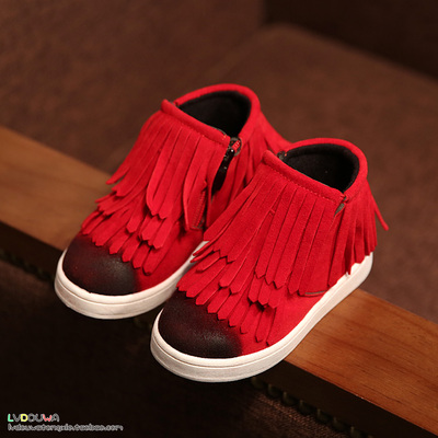Chaussures enfants en PU ronde houppe pour printemps - semelle plastique Ref 983337
