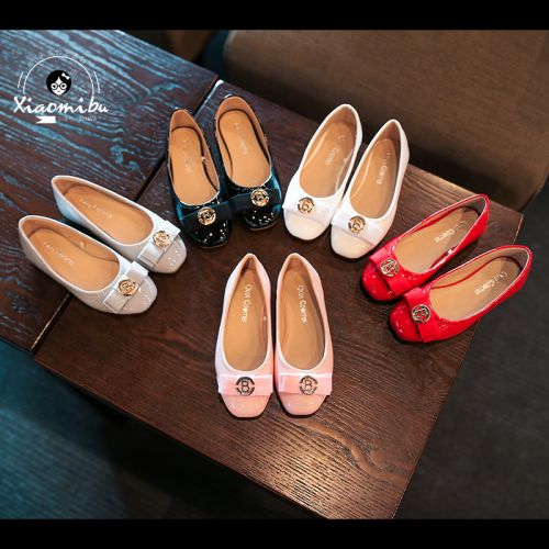 Chaussures enfants en PU ronde métal pour printemps - semelle caoutchouc Ref 983346