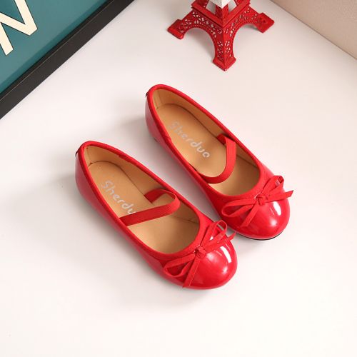 Chaussures enfants en PU ronde - semelle caoutchouc antidérapant Ref 983377