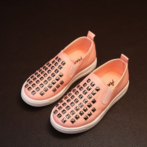 Chaussures enfants en PU ronde rivet pour printemps - semelle caoutchouc Ref 983402