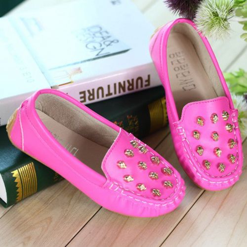 Chaussures enfants en PU ronde rivet pour printemps - Ref 983416