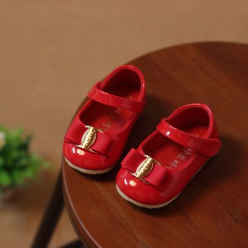 Chaussures enfants en cuir synthétique ronde coutures pour printemps - Ref 983417